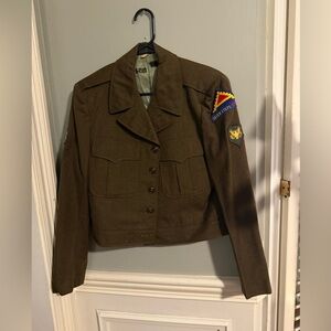 Vintage Military Wool Olive Green  Jacket